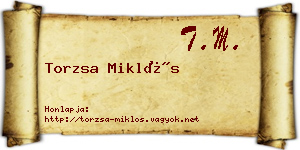 Torzsa Miklós névjegykártya
